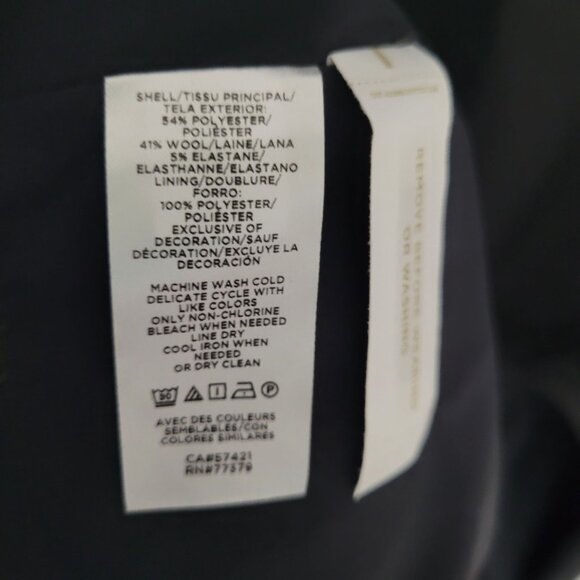 Ann Taylor Wool Blend Dress Womens Size10 Charcoal Belted Notched Collar NWT - Picture 8 of 8